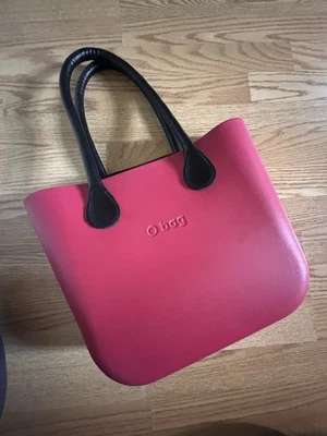 O BAG Chic Women bag Bold Red/ Pink Double Handles Inner bag Mini Tote 14x11x4 - Image 1 of 4