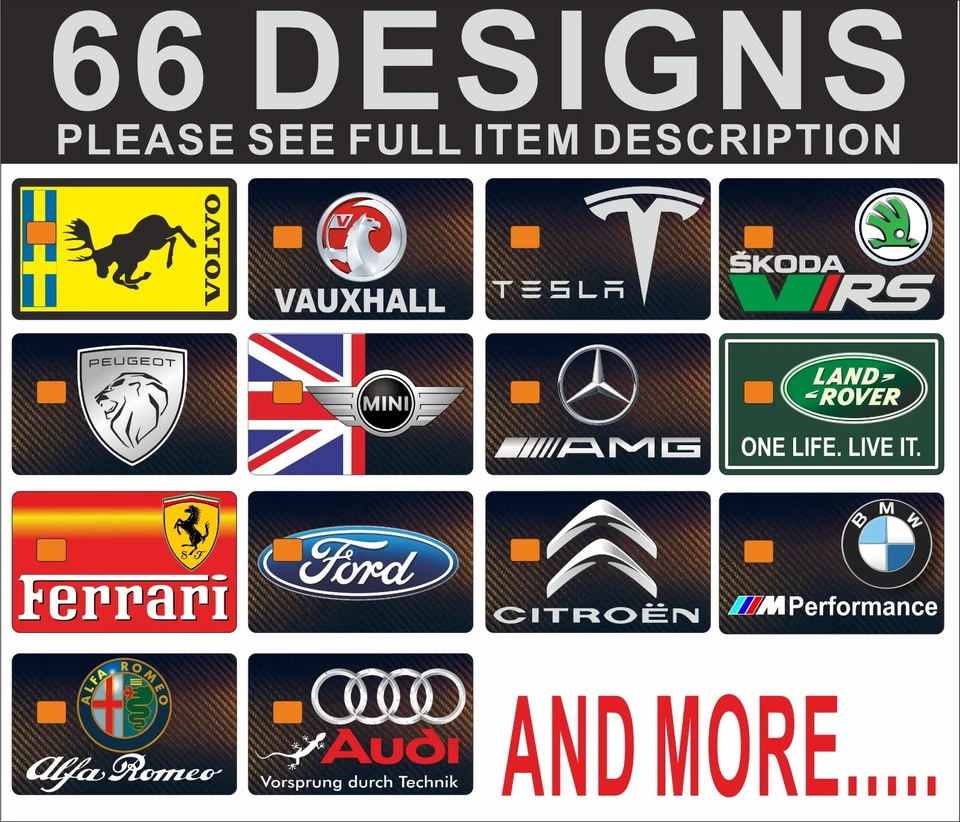 credit debit card sticker / credit debit card skin / car logo car brands