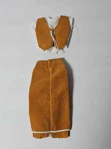 Vintage Barbie Western gilet/top marrone/marrone, vestito - Foto 1 di 2