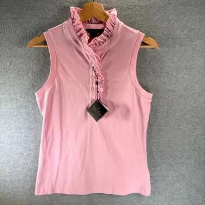 Camisa Polo Brooks Brothers Volantes Piqué Para Mujer XS Rosa Supima Algodón Elástico Foto 1 de 4