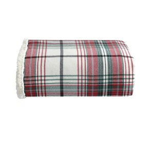 - Throw Blanket, Cotton Flannel Home Decor, All Season Reversible Sherpa Bedd... - Picture 1 of 4