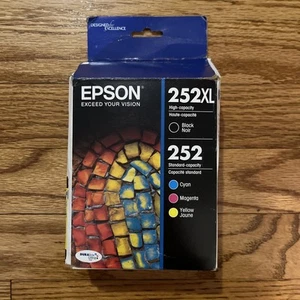 Epson 252XL/252 Black/Tri-Color Ink Cartridge 4 Pack Genuine Original OEM 2023 - Picture 1 of 3