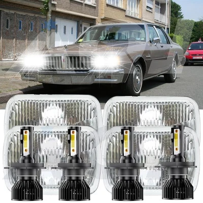 4PCS DOT 4X6" LED Headlights High-Low Beam For Pontiac Parisienne 1983-1986 - Image 1 of 4