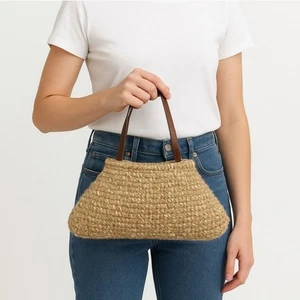 Unico Collezione Florence Italian Made Wool Bag Small Lined Fall Knit Leather - Bild 1 von 12
