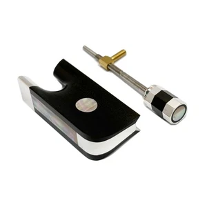 4/4 Viola Ébano Rana Botón Abulón Incrustaciones Plateado Ajuste Único Ojo - Imagen 1 de 4