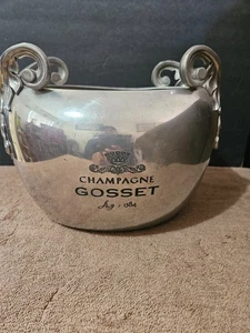 VINTAGE GOSSET CHAMPAGNER EISKÜBEL KÜHLER MASSIV ZINN ETAIN LES FLECKS D'ANJOU - Bild 1 von 10