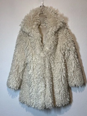 New STAUD Lydie Coat in Ivory Size M Retro Shaggy Bohemian Rock Glam Hippie - Image 1 of 4