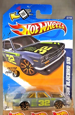Hot Wheels #92 2012 más rápido que nunca 2/10 Datsun Bluebird 510 gris con GoldTrap5Sp Foto 1 de 4