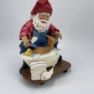 Clothtique Possible Dreams Rub A Dub Santa Rein Deer #713248 Christmas Figure - Picture 1 of 10