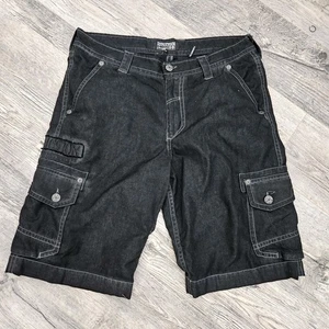 Pantalones Cortos Carga Affliction Y2K Para Hombre Talla 36 Negro Grunge Sueltos Paracaidista Patinador - Imagen 1 de 5