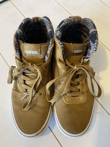Brown Suede Van's High Tops Women's Size 6.5 721356 All Weather - Picture 1 of 6