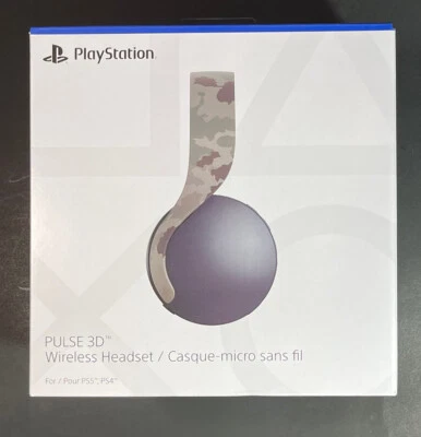 Official Sony Pulse 3D Wireless Headset for PS4 PS5 [ Gray Camouflage ] NEW - Image 1 of 4