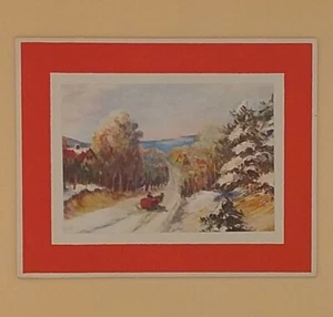 Vintage Christmas Card, Horses On The Road By R. G. Harris - Not Used - Bild 1 von 3