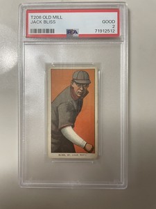 1909-11 T206 - Jack Bliss - Old Mill - St Louis Cardinals - PSA 2