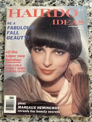 Hairdo Ideas UK November 1977 Margaux Hemingway Retro Beauty Hairstyles & Looks Foto 1 de 4