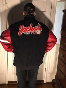 Rugby Jacket Wool And Leather 3X Akademics Co Year 2004 Stadium Series RARE - Picture 1 of 12