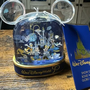 Walt Disney World 50 Aniversario Globo de Nieve Orejas de Mickey 4.75" EARidescent NUEVO - Imagen 1 de 7
