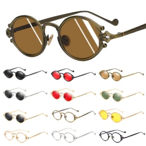 Occhiali da sole vintage piccoli ovali steampunk metallo gotico John Lennon occhiale - Foto 1 di 51