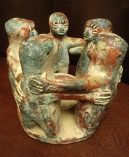 Mayan Aztec Folk Art Statue Pottery Circle Of Friends Candle Holder Terracotta 