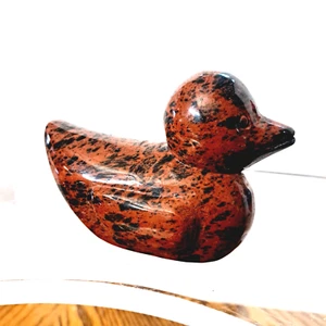 Duck Carved From stone Red Obsidian 4 3/4'' Long x 3 1/4'' High - Picture 1 of 5