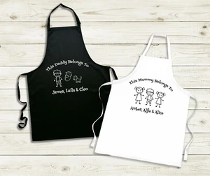 Personalised Mummy Daddy Grandad Nanny Aunt Uncle Godmother/father Apron - Picture 1 of 9