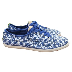 Keds Sneakers Women's sz 10 Canvas Shoes Floral Print Lace-Up Blue White - Picture 1 of 10
