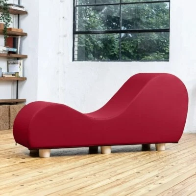 Red Faux Leather Yoga Stretch Chair Couch Play Love Seat Couple Fun Sex Making - Image 1 of 4