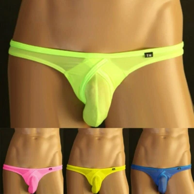 Mens G-String Underwear T-Back Briefs Sexy Micro Low-rise Bikini Thong Lingerie - Image 1 of 4