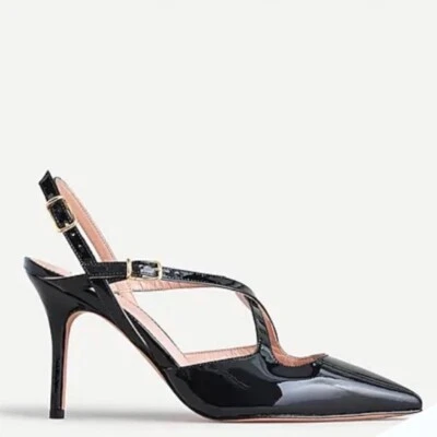 NUEVO EN CAJA $298 J.Crew Para Mujer 6M Elsie Cuero Negro Correa Cruzada Zapatos con Cordones Altos Foto 1 de 3