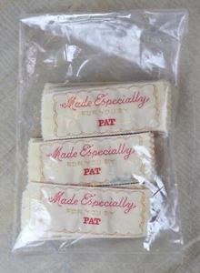Vintage "Made Especially For You By Pat" Personalized Sew On Woven Labels New - Picture 1 of 5