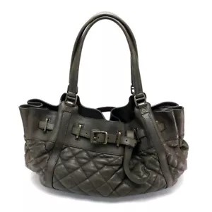 BURBERRY Quilted Leather Shoulder Bag Tote Bag Lamb Leather - Picture 1 of 9