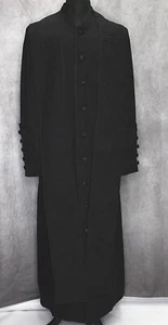 Vestido de iglesia/pastor negro liso de diamante real para hombre/mujer - Imagen 1 de 7