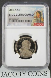 2004 S Sacagawea $1 NGC PF70 Ultra Cameo Large Portrait Label - Picture 1 of 6
