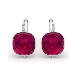 Earrings with red dots and Swarovski crystals, pave, and 5158581 - Picture 1 of 8