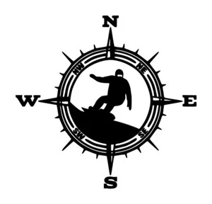 Compass Snowboarder Decal #1 5.5"x5.75" Choose Color - Picture 1 of 2