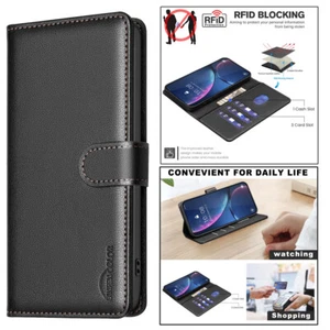Classic Luxury Wallet Card Case Magnetic Flip Anti-Scratch For Various Phone - Picture 1 of 13