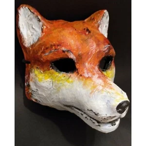 Paper mache Kid or small adult Fox mask, Fox mask, Fox costume, Halloween mask,  - Picture 1 of 8