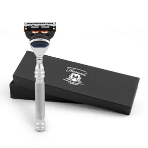 Maquinilla de afeitar pesada de 5 filos para hombre, maquinilla de afeitar para mujer, maquinilla de afeitar facial corporal de acero - Imagen 1 de 9