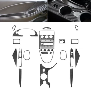 Juegos de embellecedores interiores de auto para Ford Mustang 2001-04 negro de fibra de carbono para todo - Imagen 1 de 10