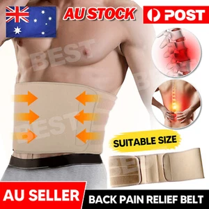 Lumbar Lower Back Support Pain Relief Belt Brace Strap Posture Waist Abdominal - Picture 1 of 9