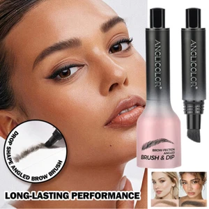 Waterproof Eyebrow Pencil Hair-Like Strokes Angled Eye Brow Brush Women Girls - Picture 1 of 38