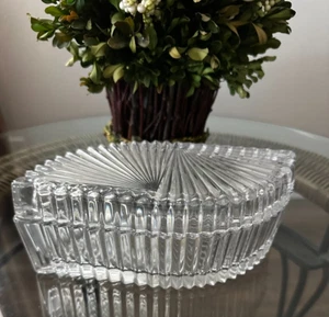 Diamond Fire by Mikasa Coverd Crystal Trinket Dish Japan Discontinued - Picture 1 of 5