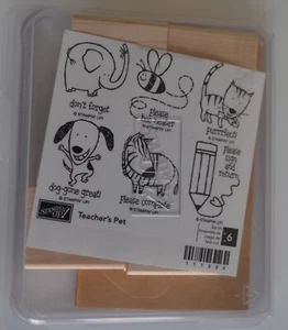 ¡ESTAMPILLA ARRIBA! Mascota para maestros con almohadilla de tinta negra - Imagen 1 de 8