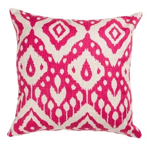 Moroccan Kilim Print Cushion. Bright Pink Geometric Design. 17x17" Square Cover - Picture 1 of 3