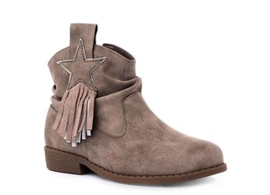 Wonder Nation Toddler Girl's Gray Slouch Star Cowboy Casual Boots Shoes: 7-12