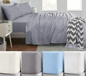 Sábanas ajustables 100 % algodón cepillado franela 40 cm INDIVIDUALES DOBLES KING TODAS LAS TALLAS - Imagen 1 de 9