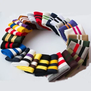 Striped Rib Knit Cuff Trim Fabric Baseball Jacket Sweater Clothing accessories - Picture 1 of 30