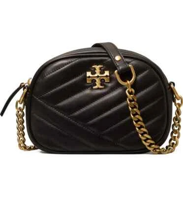 Tory Burch Kira Small Chevron Leather Camera Bag Crossbody ~NWT~ Black - Image 1 of 4