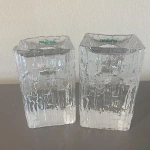 Nybro Lead Crystal Candleholders, Sweden (2) - Picture 1 of 7