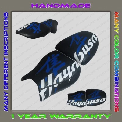 Custom (Black+Blue+White) Seat Cover Suzuki GSX1300R Hayabusa 1999-2007 (1 Gen) - Image 1 of 4